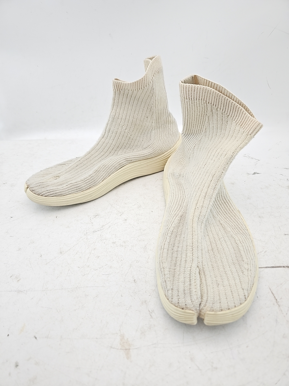 ILYSM Tabi Knit Sneakers in Cream